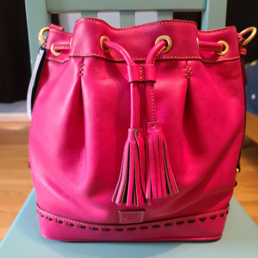DOONEY AND Bourke Florentine Fuchsia Bucket Bag